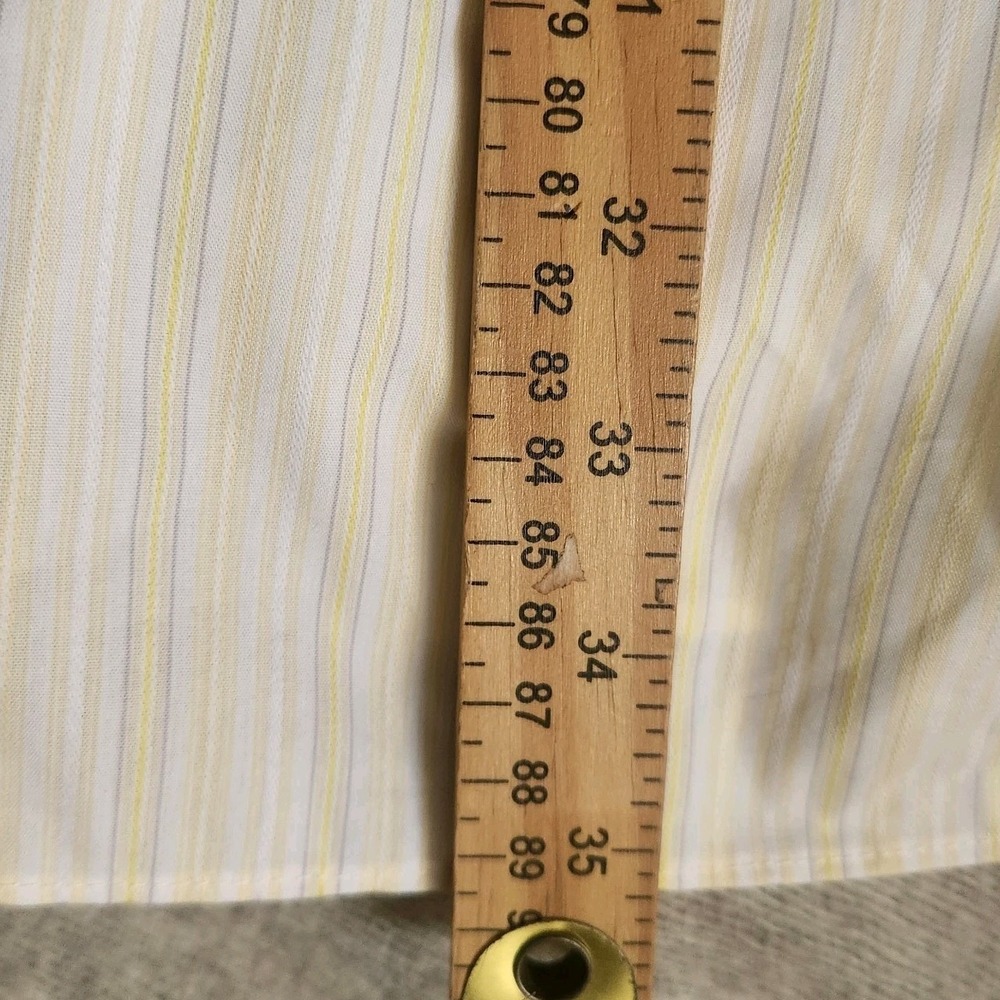 NWT MELLODAY Dress Size L Yellow Striped Preppy Lightweight Stretch V Neck - Picture 7 of 7